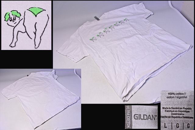 セクシー女性 7人衆 ★ イラスト ★ Tシャツ ★ TEE ★ 白 ★ Lサイズ ★ 綿100% ★ 蛍光グリーン ★ イラストレーター ★ 中古品 ★拍卖