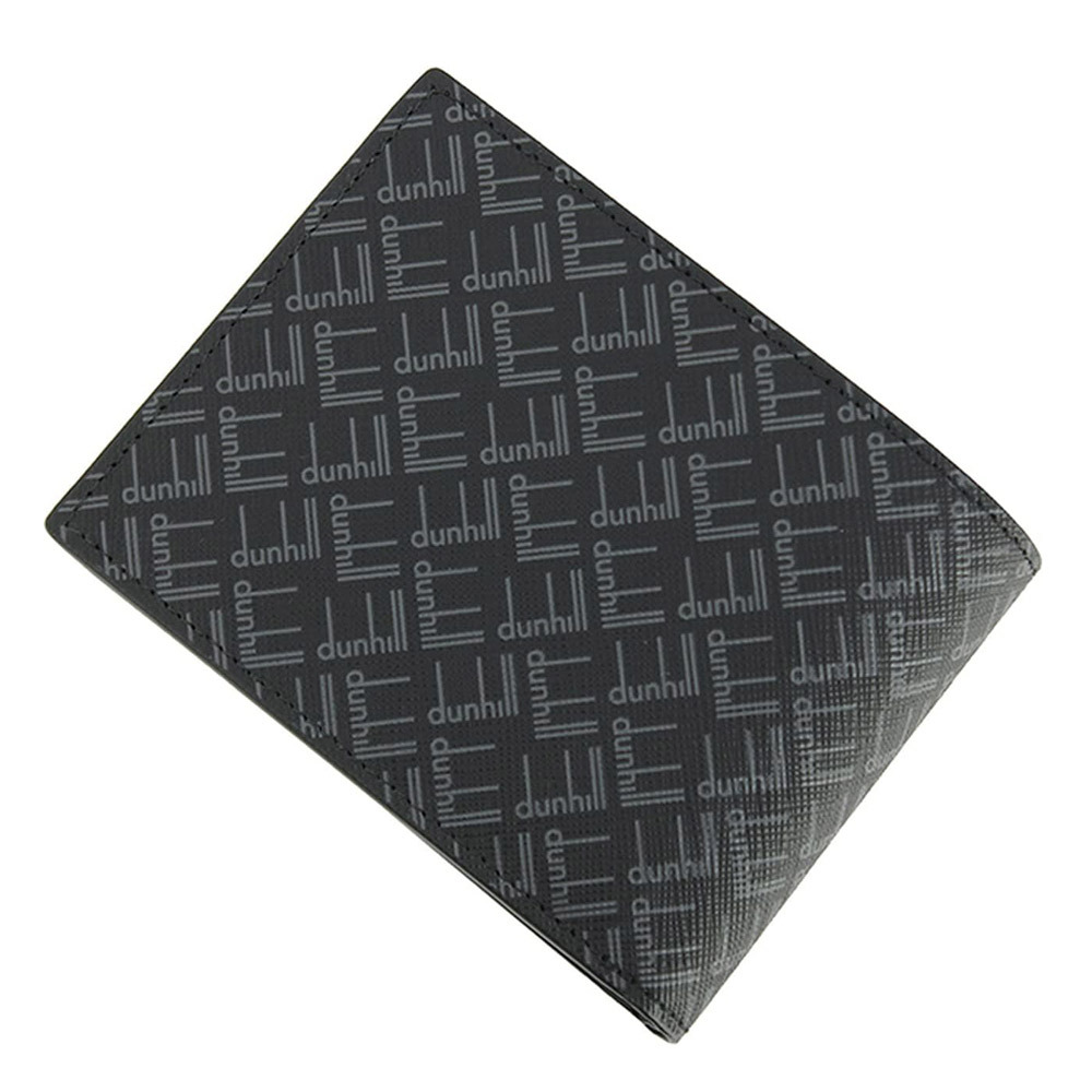 ダンヒル 二つ折り財布 小銭入れ付 シグネチャー ブラック DU21R2320LT001R/4698拍卖