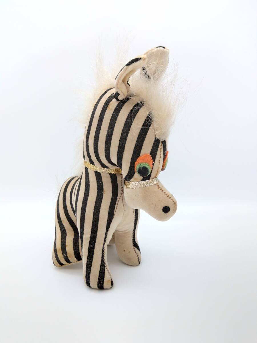 シマウマ? おがくず ぬいぐるみ 昭和 レトロ ヴィンテージ ハンドクラフト 当時物 動物 アニマル ドール 日本製拍卖