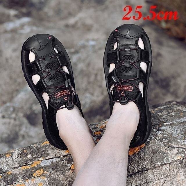 LRM2931★本革 グラディエーターサンダル メンズ メンズシューズ スポーツ 屋外 アウトドア ぺたんこ 仕事 歩きやすい ブラック拍卖