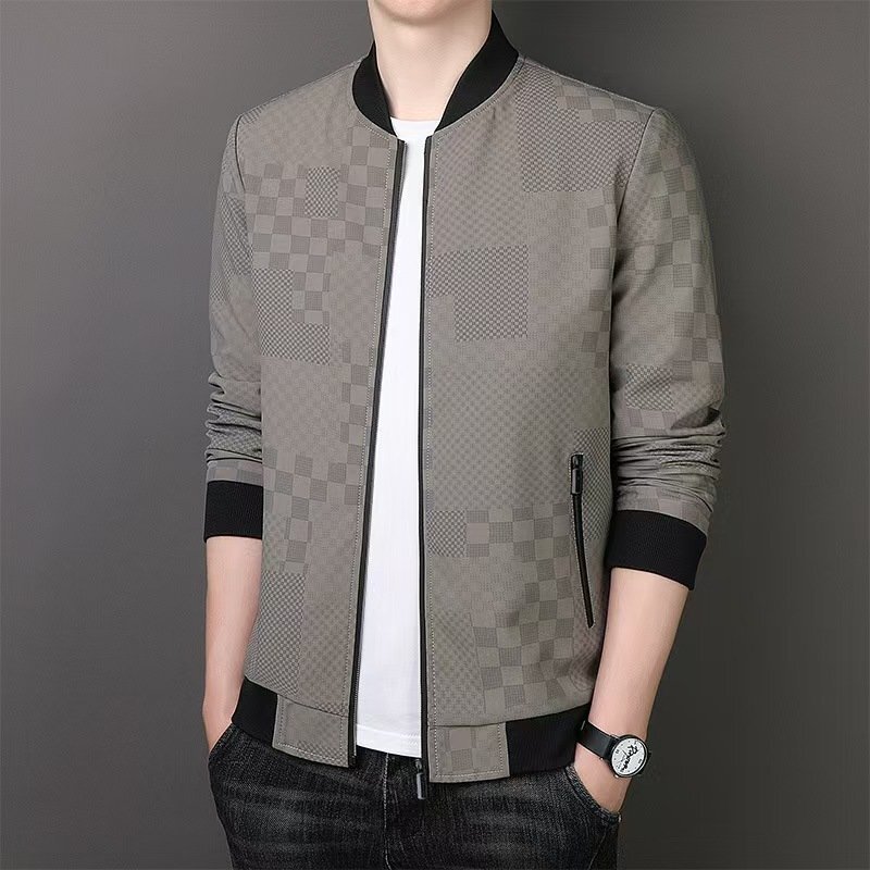 LRM3266★メンズジャケット メンズ メンズスイングトップ ジップアップ トップス フライトジャケット ジャケット アウター チェック拍卖