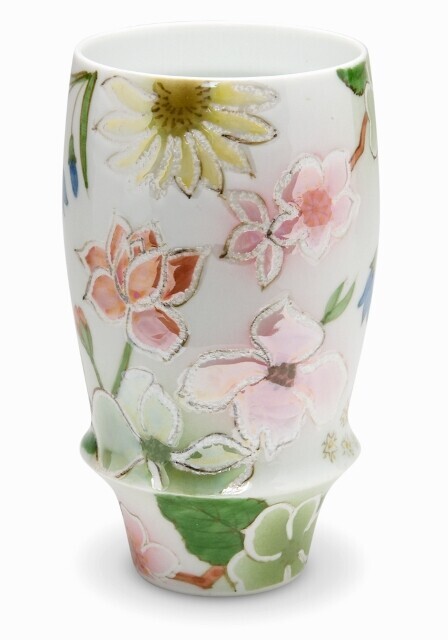 SA有田焼! ☆百花繚乱・プレミアムビアグラス 24341☆ 新品 ビール 焼酎 ロックグラス ウイスキー ワイン ぐい呑 盃 杯 ギフト拍卖