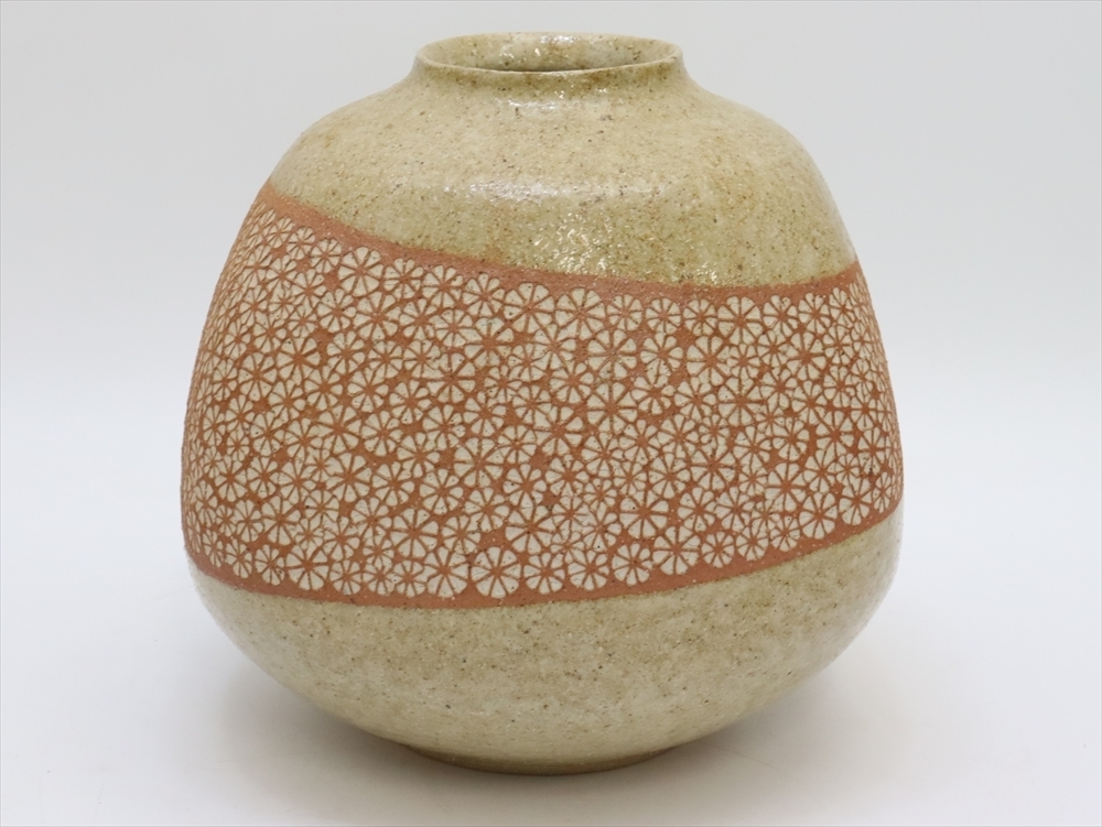 【真作】佐々木厚 象嵌 花入 花器 花瓶 壺 骨董品 A2415拍卖