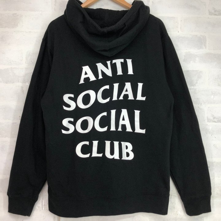 ANTI SOCIAL SOCIAL CLUB アンチソーシャルソーシャルクラブ USA製 ロゴ フーディ パーカー SIZE: S ブラック MH632024082606拍卖
