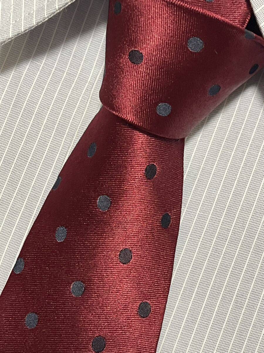 美品 ″Ermenegildo Zegna″ エルメネジルドゼニア ポルカドット ブランドネクタイ 408059拍卖