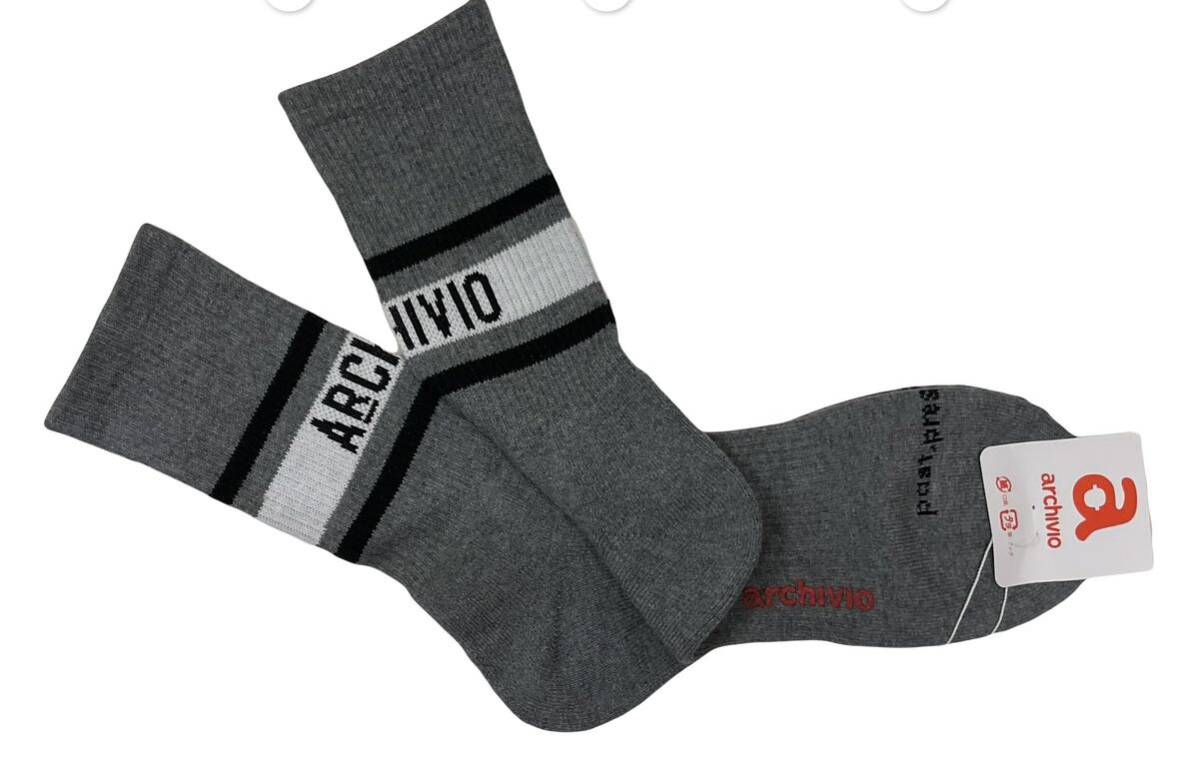 2024秋冬 アルチビオ メンズソックス グレー 25〜27 クルーソックス拍卖