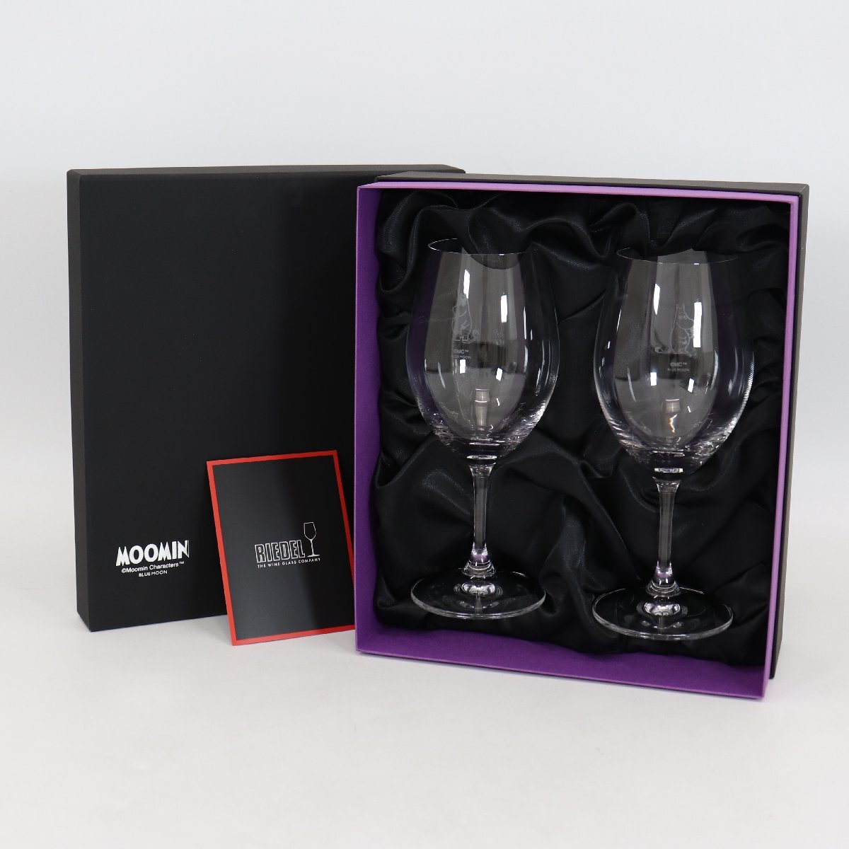 8723-80 BLUE MOON ブルームーン MOOMIN ムーミン コレクション ムーミン&スノークのおじょうさん ワイングラス 2客 ペア 未使用 保管品拍卖