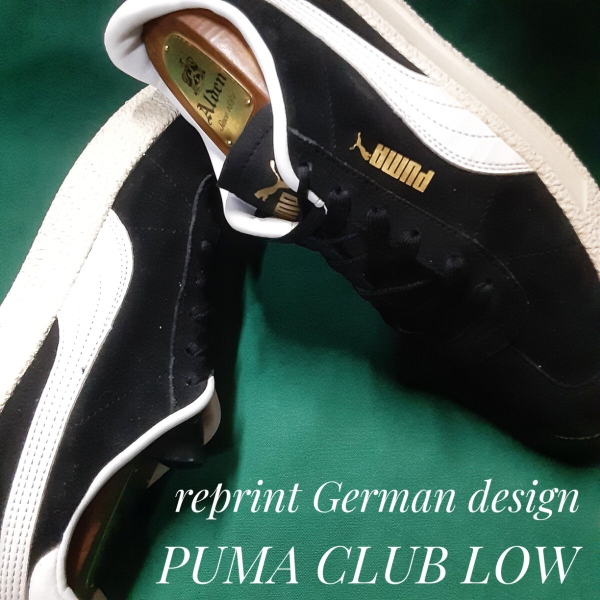 最値!定8690円!希少完売旧モデル!復刻ジャーマンデザイン!プーマ クラブ ロー高級ヌバックレザー スニーカー!オレオブラック!黒白 26.5cm拍卖
