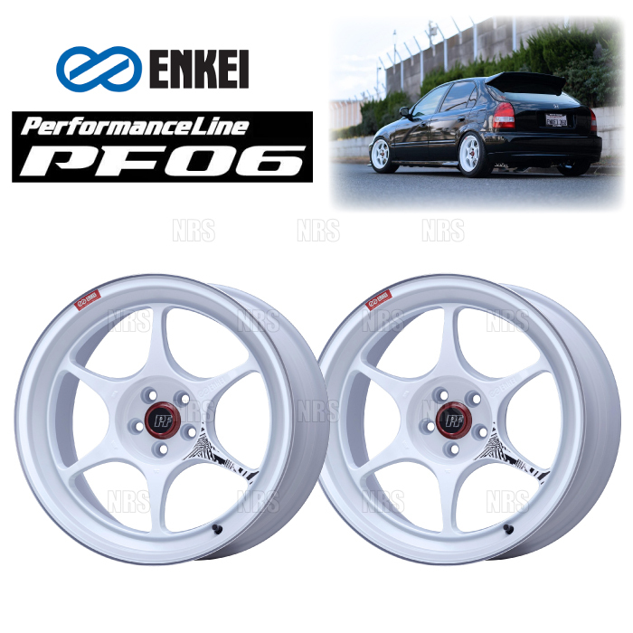 ENKEI エンケイ PF06 (M/W マシニングホワイト/リアフェイス) 8.0J x 15インチ +25 PCD114.3 5穴 2本セット (PF06-B003-MWH-2S拍卖