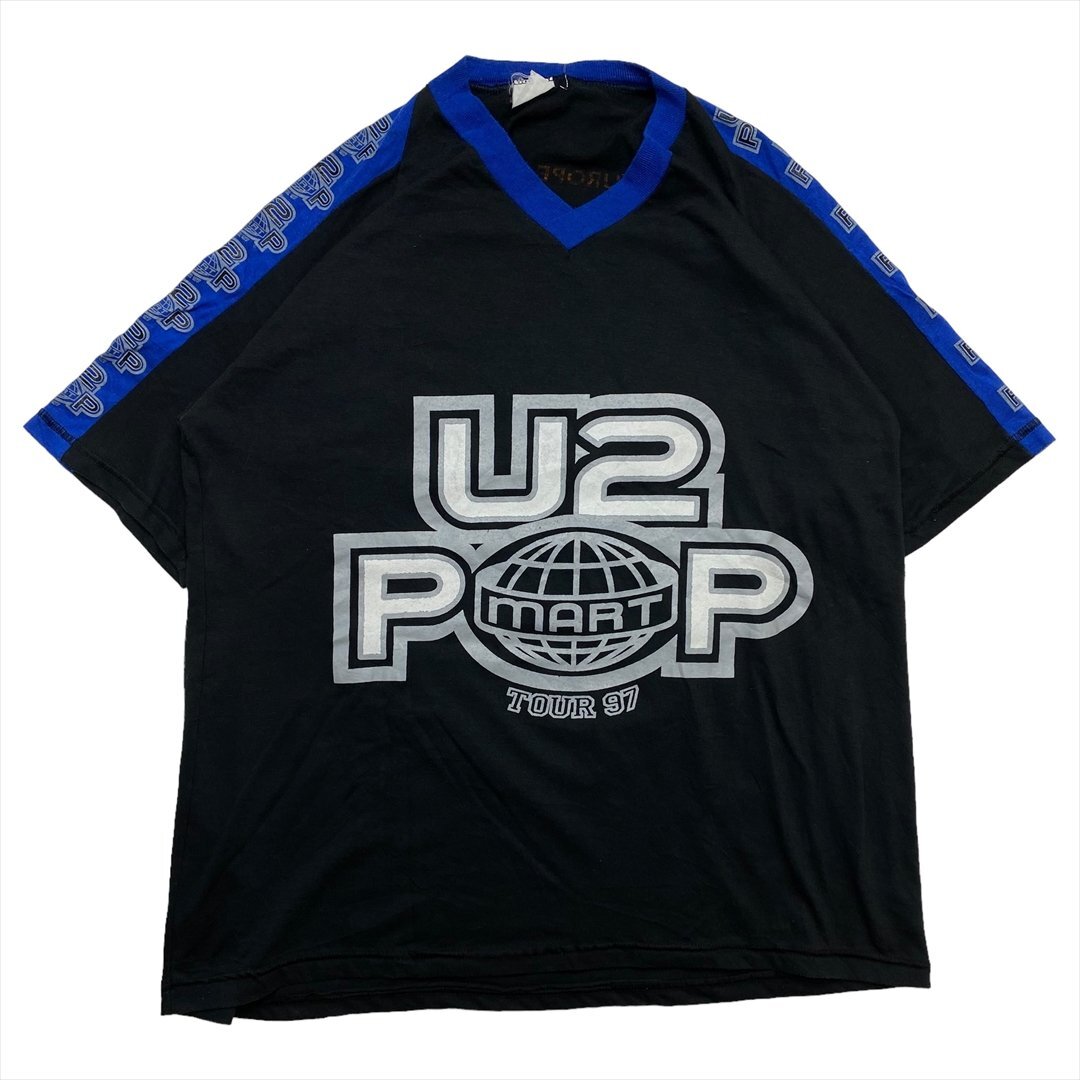 U2 Tシャツ 半袖 ブラック 古着 メンズ FREE 90s 1997年 バンドTシャツ ロック ユーロ クリーニング済拍卖