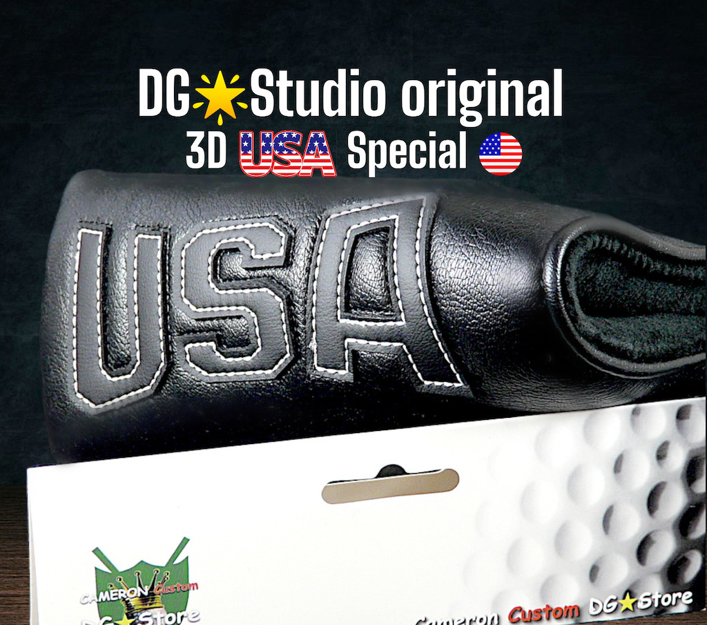 人気!★3D立体感!USA★ブラックスペシャル・ホワイトステッチヘッドカバー★マグネット拍卖