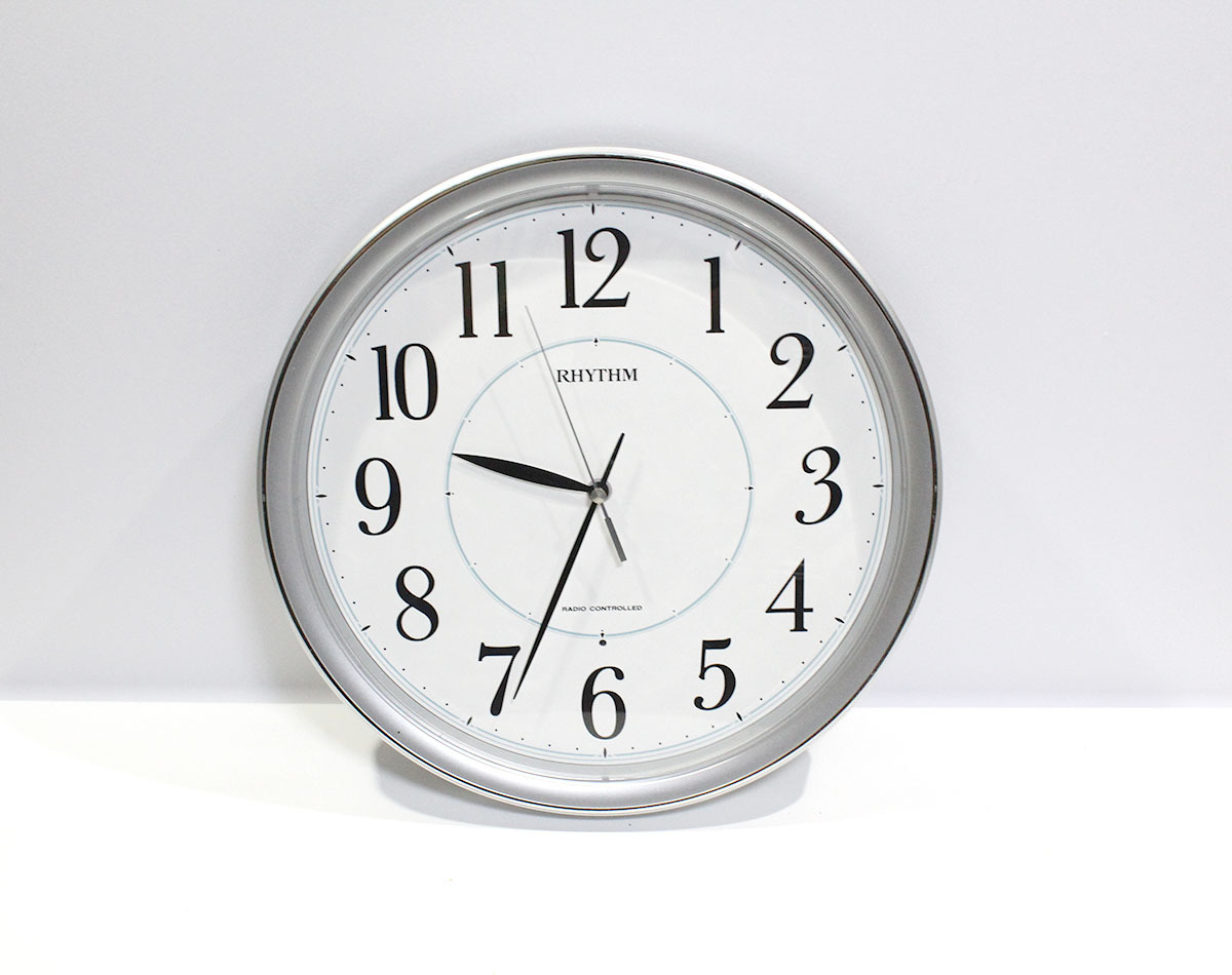 RHYTHM リズム 時計 掛け時計 電波時計 8MY494SR インテリア 時刻 丸型 直径約33.5cm 動作品 中古 ya1674拍卖