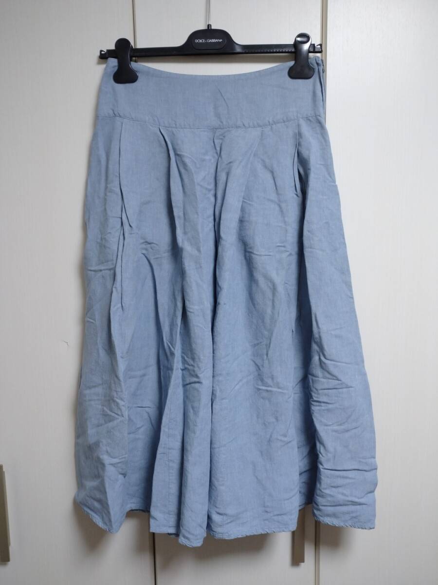 アニエスベー agnes b. スカート ロングスカート 水色 YAAOTOA拍卖