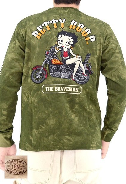 BR×BETTYコラボ 天竺ロングTシャツ◆The BRAVE-MAN タイダイXXLサイズ BBB-2445 ブレイブマン ベティーちゃん 刺繍 長袖拍卖