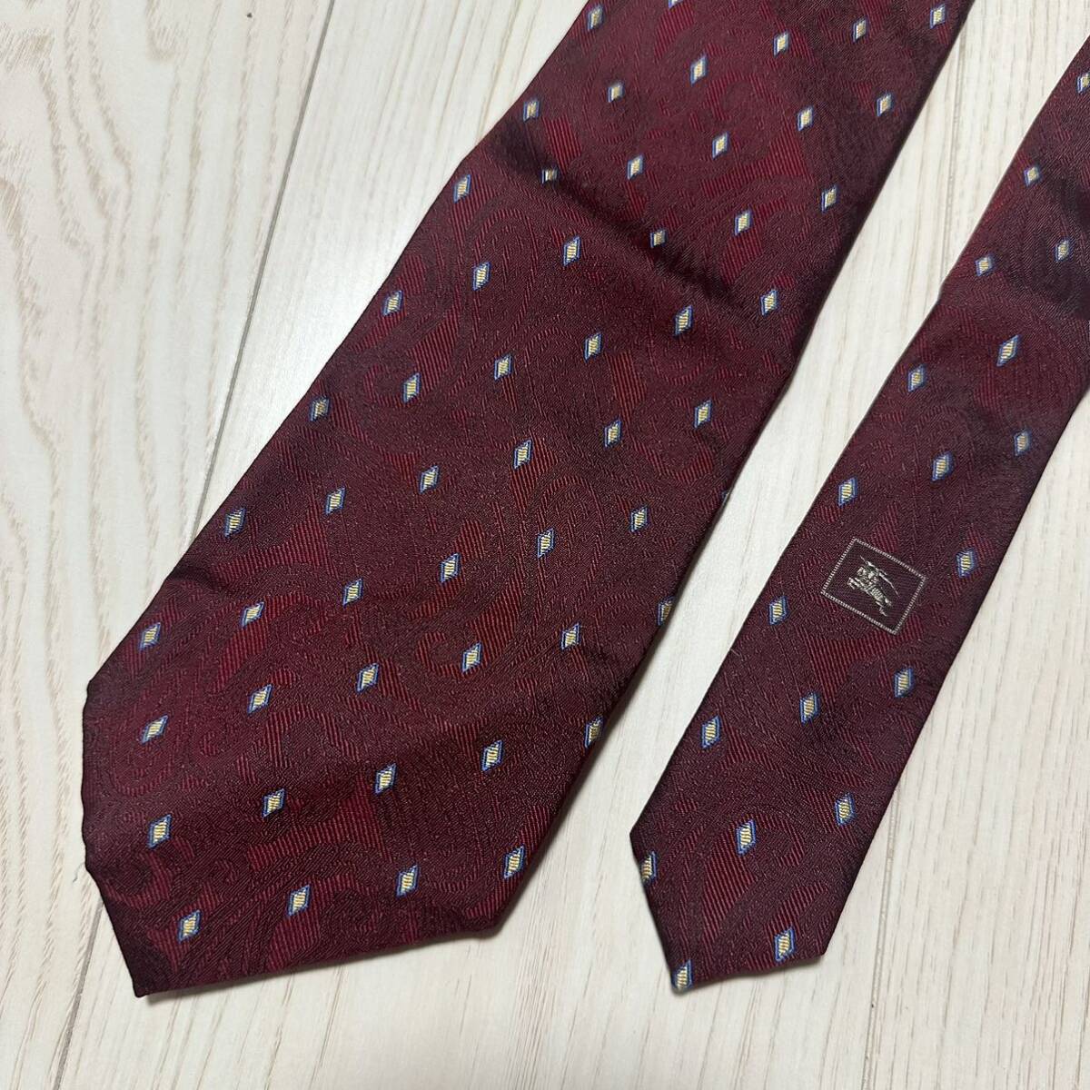 BURBERRY LONDON バーバリー ロンドン ワインレッド ネクタイ 日本製 シルク a223拍卖