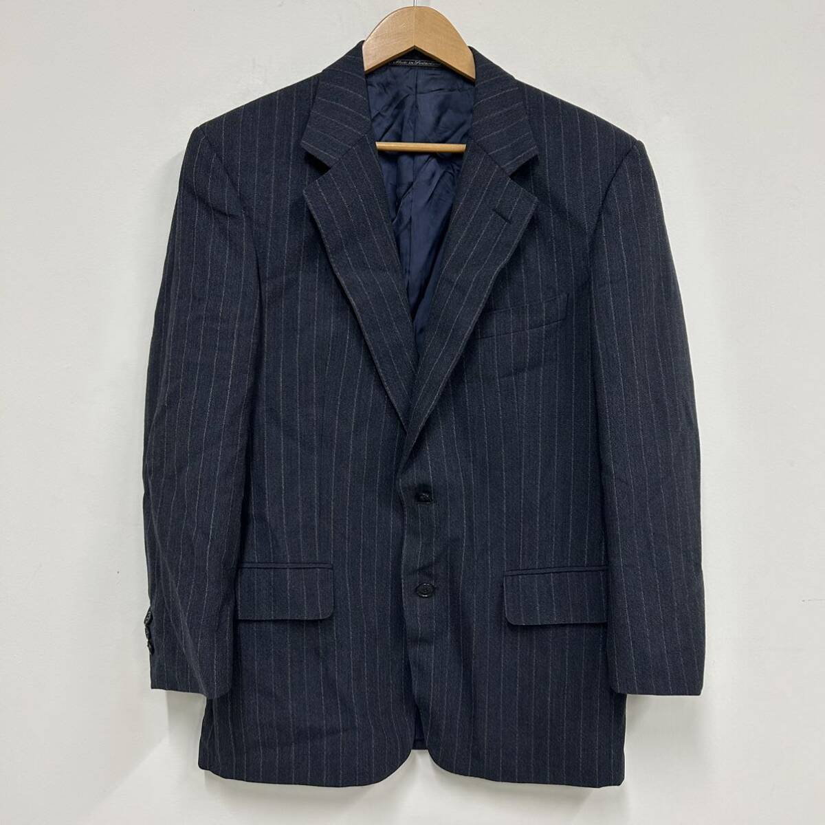 dunhill ダンヒル ストライプ柄 ジャケット 紺系 ネイビー系 メンズ テーラード センターベント 総裏 a231拍卖