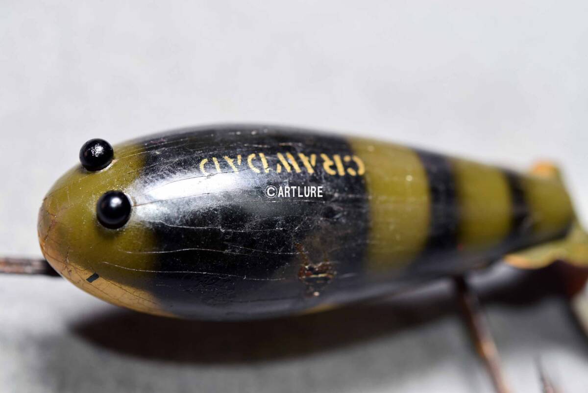 CRAWDAD #300 CCBCO GARETT .IND VINTAGE ANTIQUE WOODEN LURE (6100-454) ヴィンテージ ルアー 蒐集家向けルアー拍卖