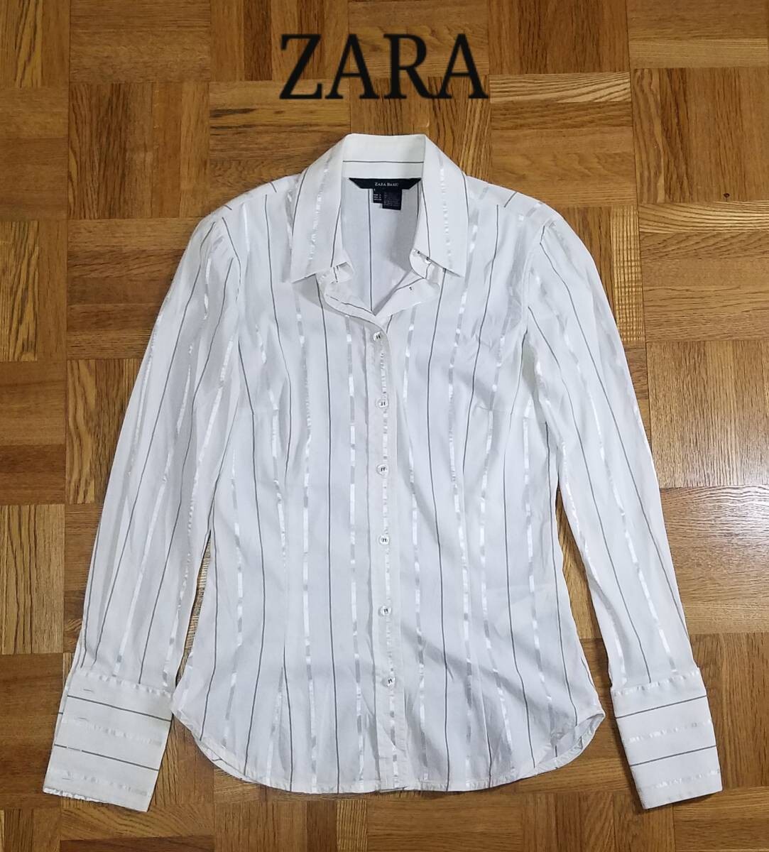 美品 ZARA ザラ レディース シャツ スペイン製 スーツ ホワイトシャツ 高級ブランド 清楚 白 清潔感 エレガント おしゃれ スーツ拍卖