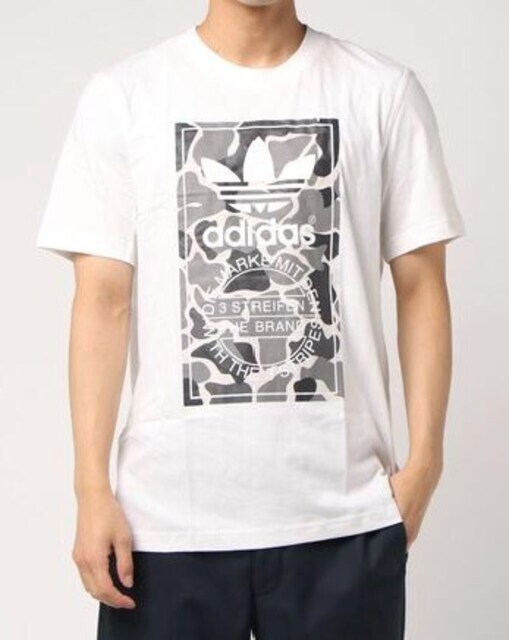 adidasアディダス☆白ロゴマークTシャツ拍卖