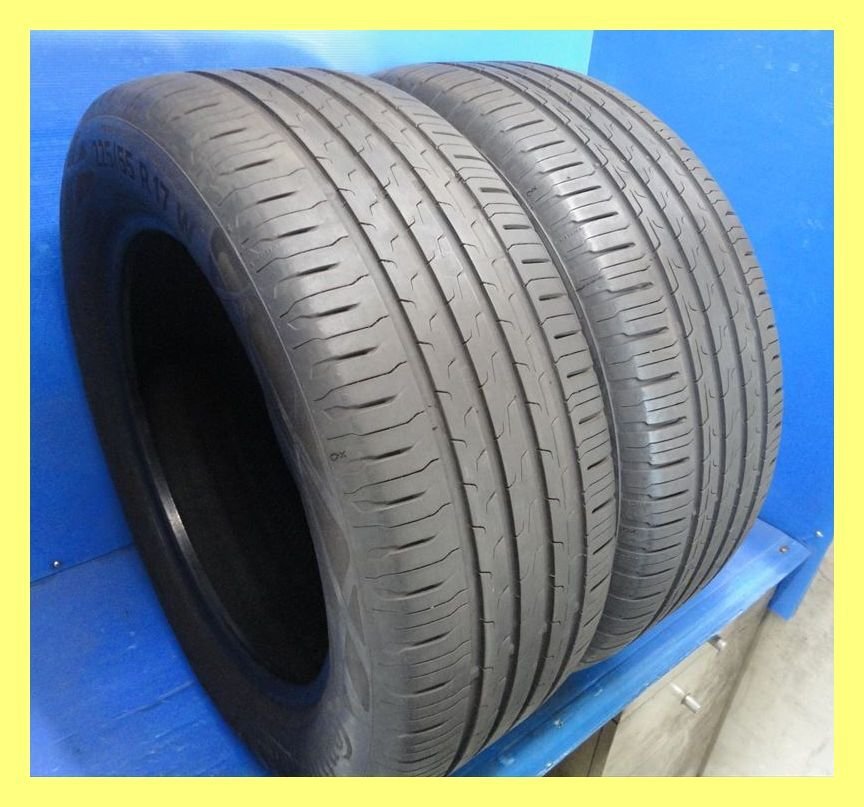2022年製 7-8分山 2本セット 高級 コンチネンタル ★ エココンタクト6 【225/55R17】 2本★PH0741拍卖