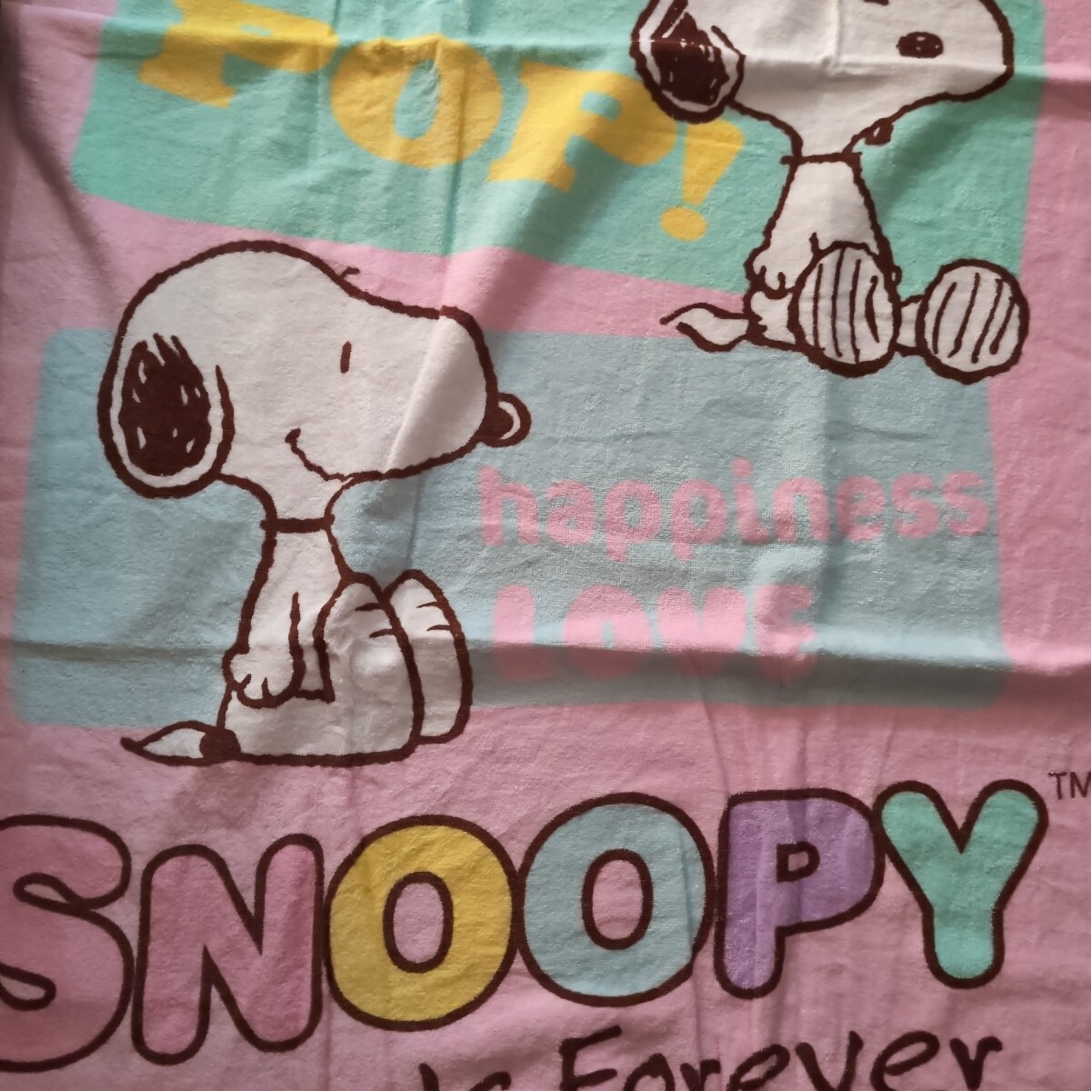 SNOOPY スヌーピー★BIGバスタオル ピンク 75×140cm拍卖