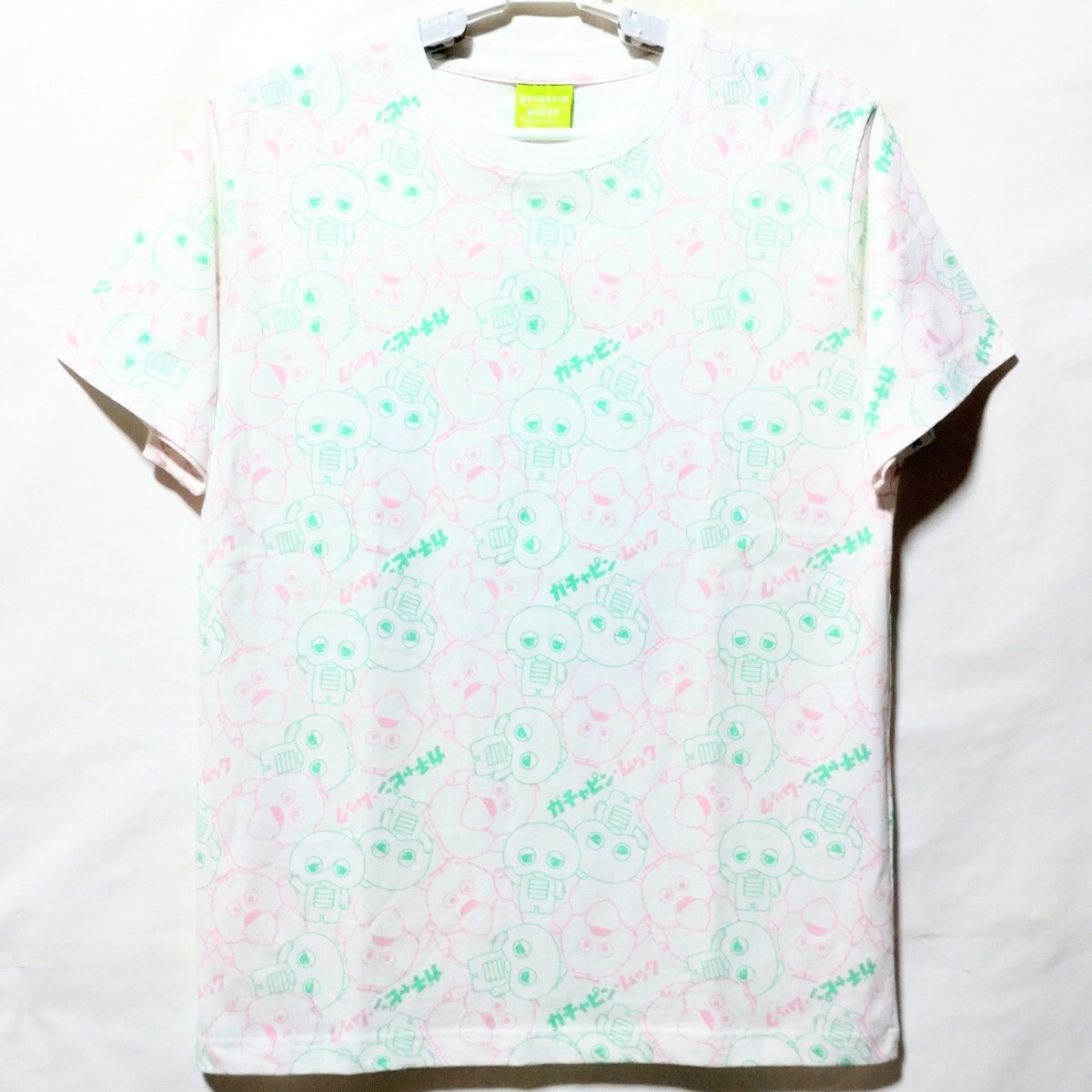 特価/未使用【サイズ=L】 GACHAPIN×MUKKU/ガチャピン×ムック/メンズ/半袖/Tシャツ/胸囲=96~104cm/white柄拍卖