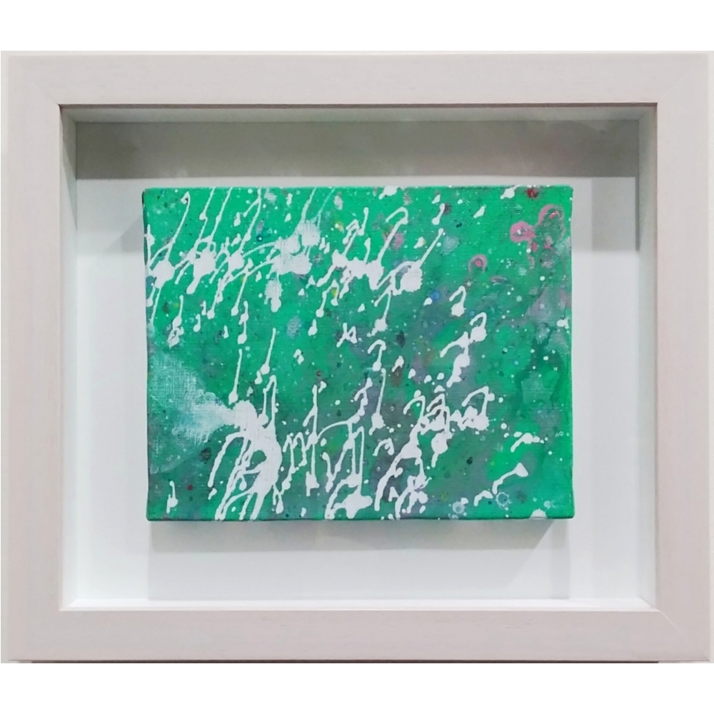 内野隆文 リズム 絵画 抽象画 キャンバス アクリル画 F0号 現代アート 美術作品 額縁 真作拍卖