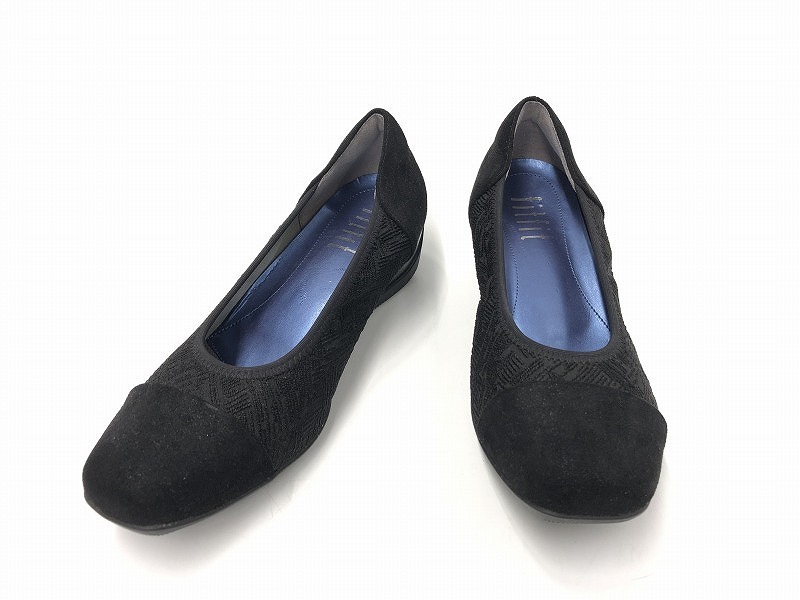 フィットフィット fitfit パンプス レディースシューズ 撥水バイカラー 23.5cm ブラック 総柄 83933拍卖