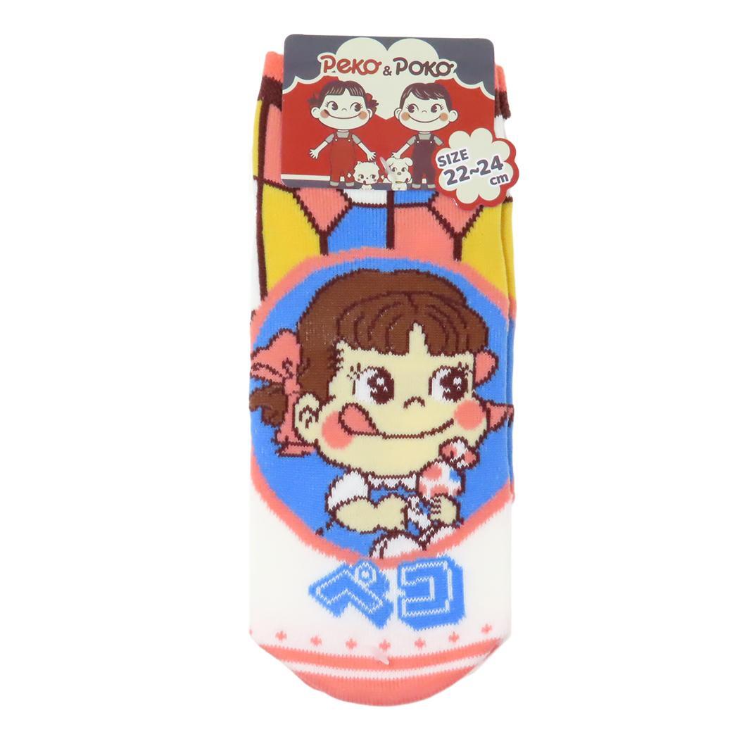 不二家のペコちゃん 女性用靴下 キャラクタージャガードソックス ステンドグラス ジェイズプランニング拍卖