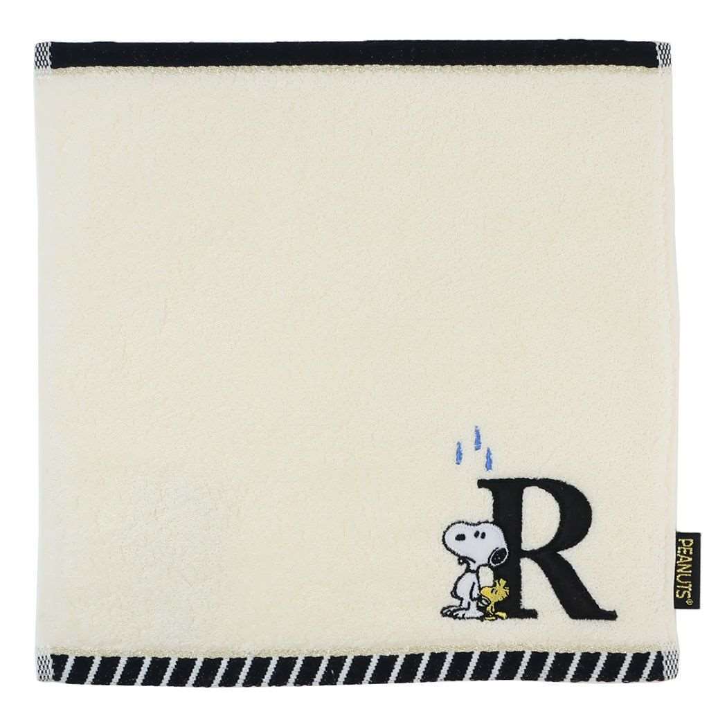 スヌーピー ミニタオル ふわふわイニシャルハンカチタオル R ピーナッツ 西川拍卖