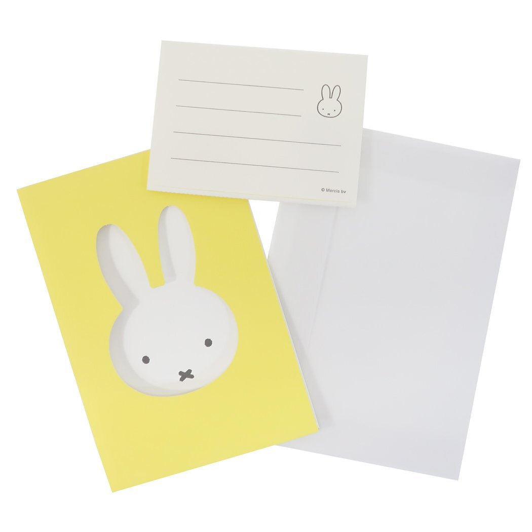 ミッフィー グリーティングカード 封筒付き バースデーカード フェイス イエロー ディックブルーナ グリーンフラッシュ プレゼント拍卖