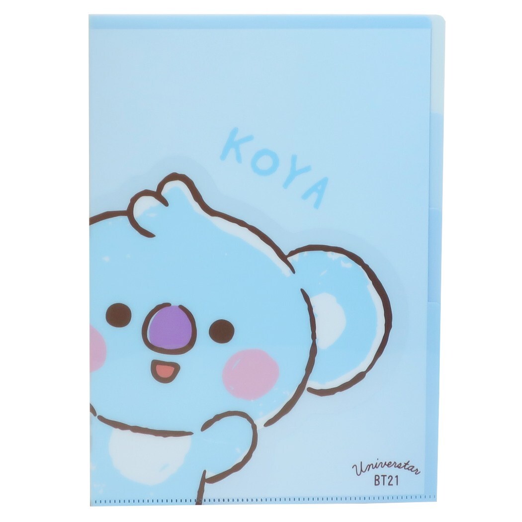 ダイカット 3インデックス A4クリアファイル BT21 ポケットファイル LINE FRIENDS KOYA 新学期準備文具 小拍卖