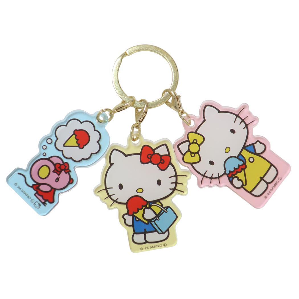 ハローキティ キーリング 3チャームキーホルダー アイス サンリオ拍卖