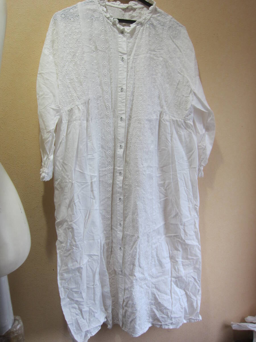 Samansa Mos2 サマンサモスモス 綿 コットン シャツ ワンピース CLC-1104640 レディース タ1956拍卖