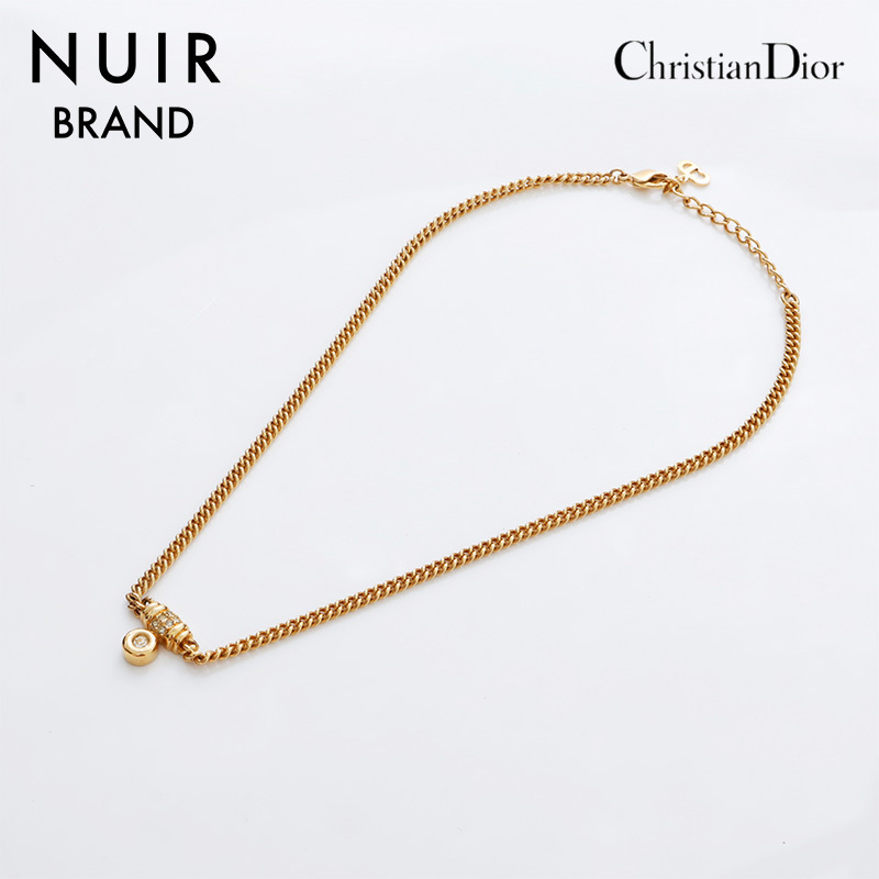 クリスチャンディオール Christian Dior ネックレス ラインストーン ヴィンテージ ゴールド拍卖