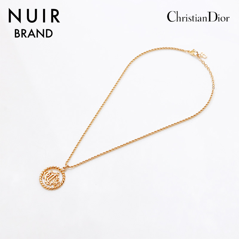クリスチャンディオール Christian Dior ネックレス ヴィンテージ ロゴ チェーン ゴールド拍卖