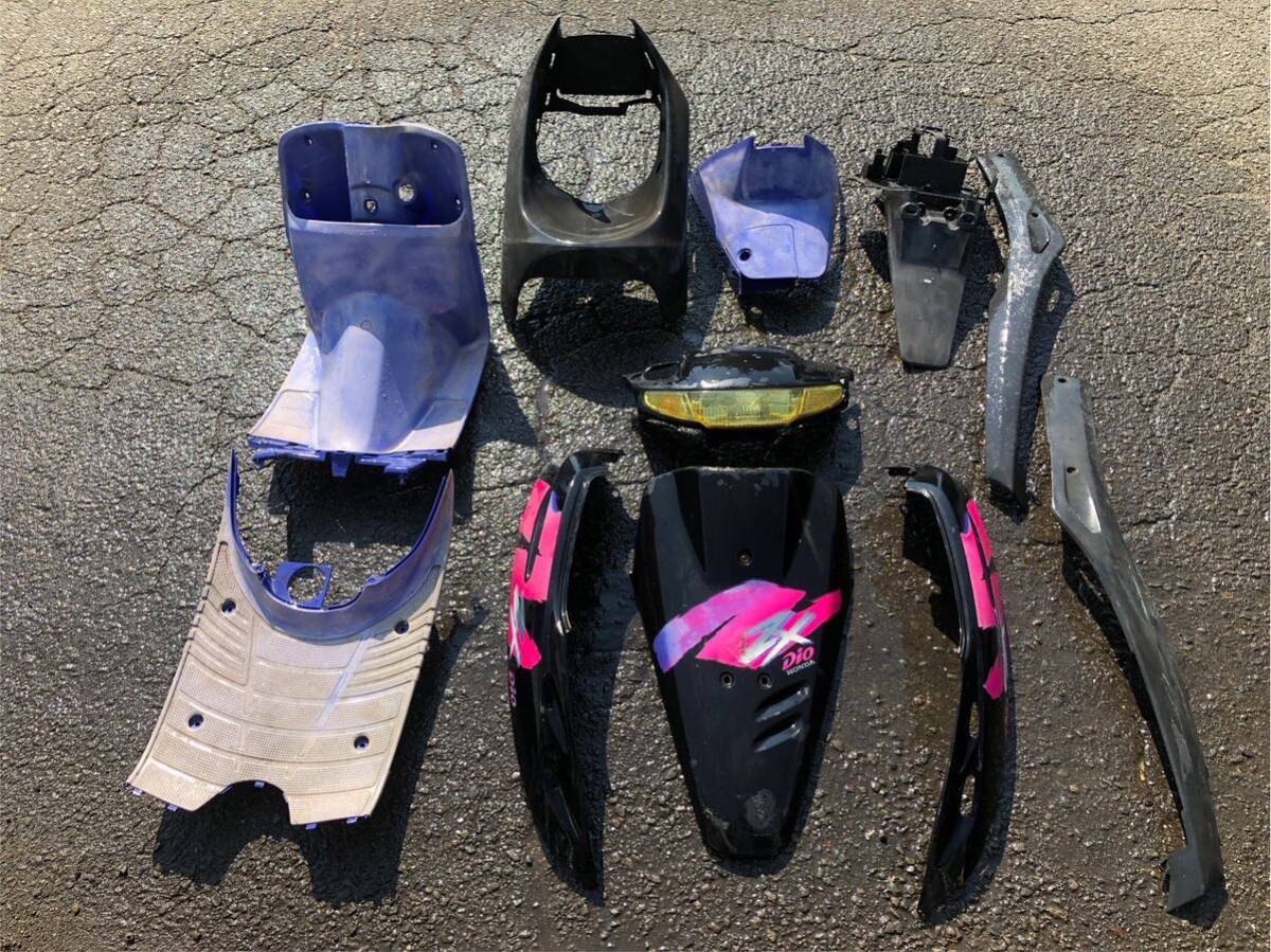 54800■ ホンダ スーパーディオ ZX AF28 (1267番台〜) フロント サイド カバー カウル イエロー レンズ インナー ボード ライト 純正 外装拍卖