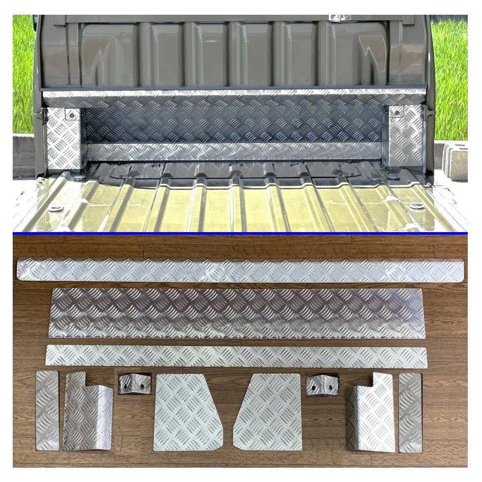 ■軽トラ サンバーグランドキャブ S500J キャビンバックアンダーパネル アルミ縞板 11点SET 拍卖