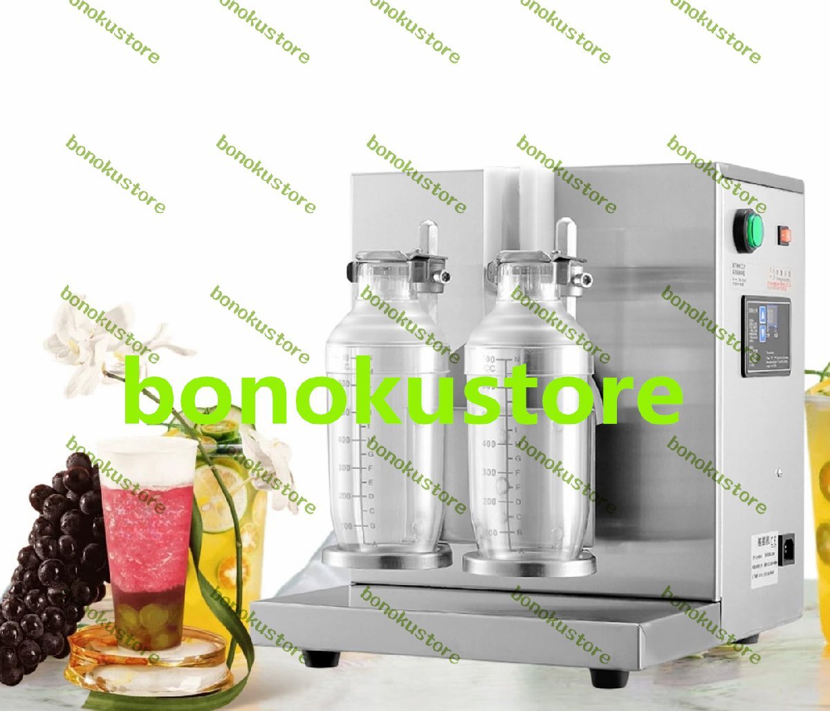 電動ミルクティーシェーカーマシン 自動ミルクシェーカー ステンレス ジュース シェーカーカップが2個付属します 300*355*375MM拍卖