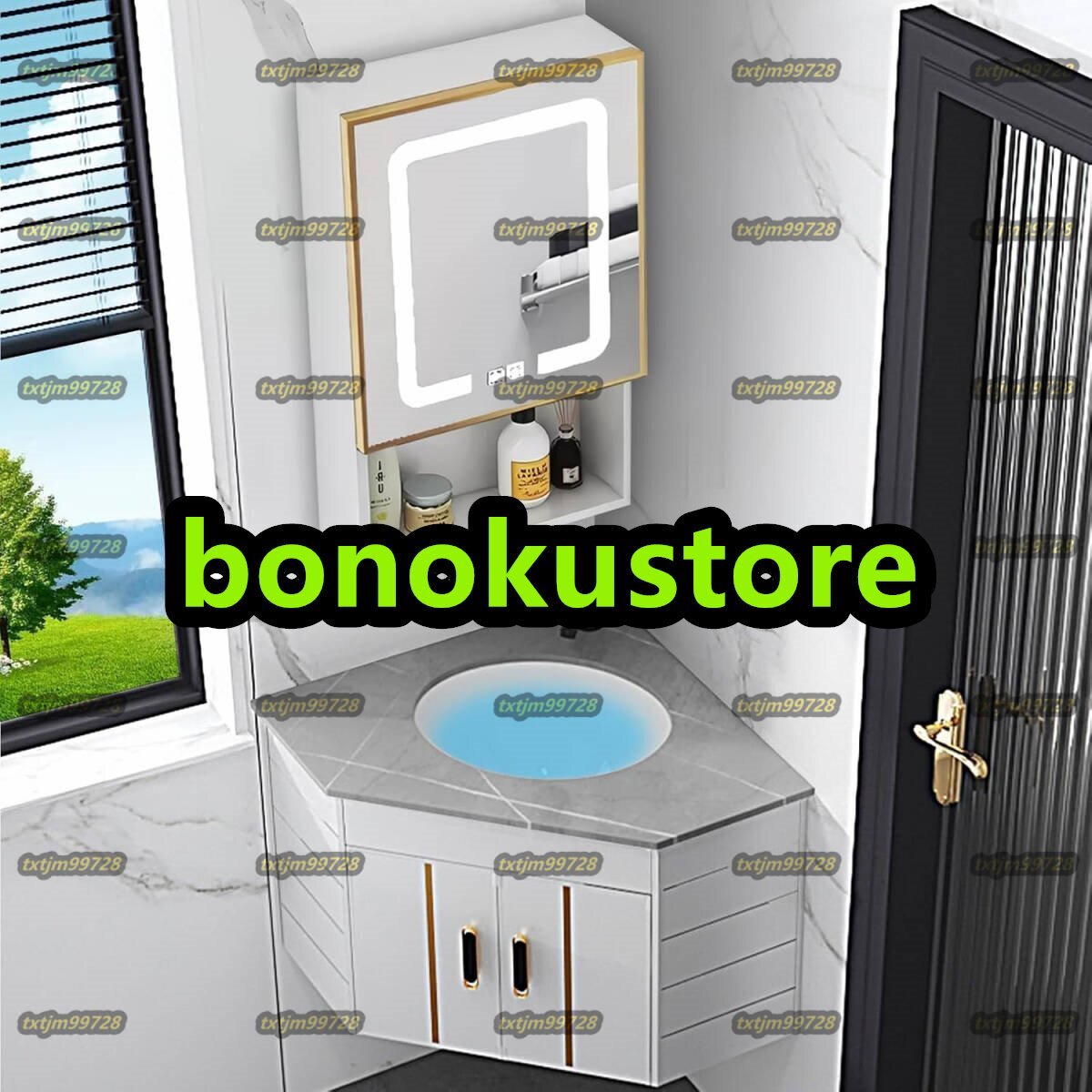 洗面化粧台 セット 洗面台 鏡 洗面器 セラミック容器シンク ペデスタルシンク 洗面所収納キャビネット 1面鏡 蛇口付きのモダンな洗面台拍卖