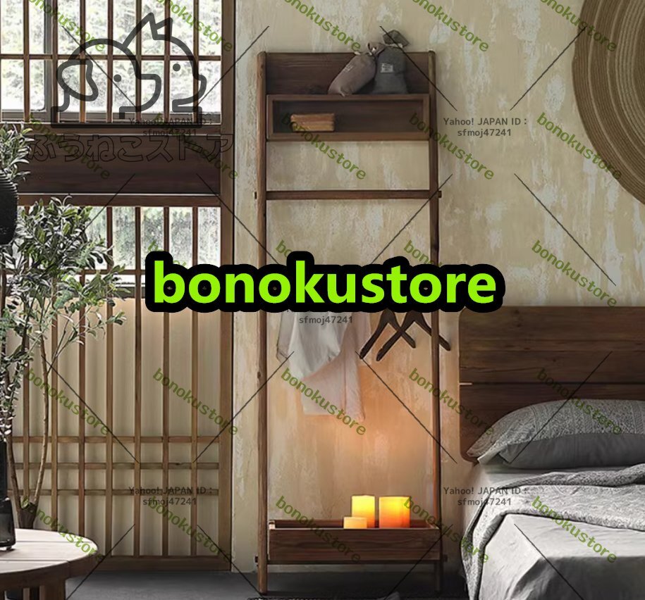 壁面フィットハンガーラック コート ハンガー 玄関 スリム 省スペース 収納 ポール ウォールハンガー 立て掛け 木 天然木拍卖