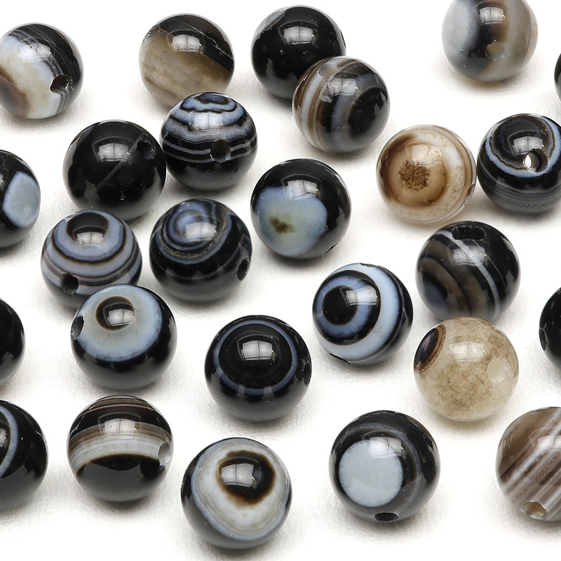 粒販売 天眼石(チベットアゲート) 丸玉 6mm【15粒販売】 / X307 AG6M拍卖