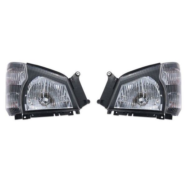 いすゞ 超低 PM エルフ H16.6-H19.4 クリア ヘッド ライト & コーナー ランプ 純正 タイプ ウインカー ランプ 左右 JP-T303LR+JP-T304LR拍卖