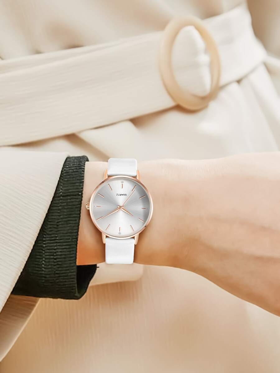 腕時計 レディース クォーツ ダミアンフォックス ミニマリスト 電池式 レディース クォーツ 腕時計 丸型文字盤 バーインデックス拍卖