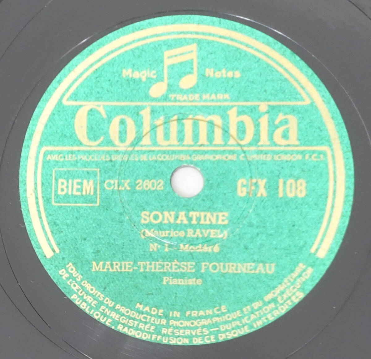 超レア! 仏Columbia GFX 108-9 ラヴェル: ピアノ・ソナタ集 テレーズ・フルノー拍卖