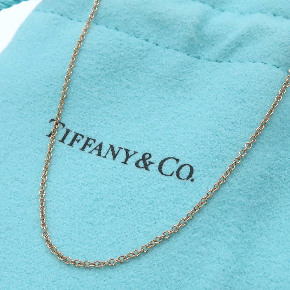 【送料無料】 未使用 Tiffany&Co. ティファニー ローズ ゴールド ミディアム チェーン ネックレス 750 K18 46cm ピンク HA699拍卖