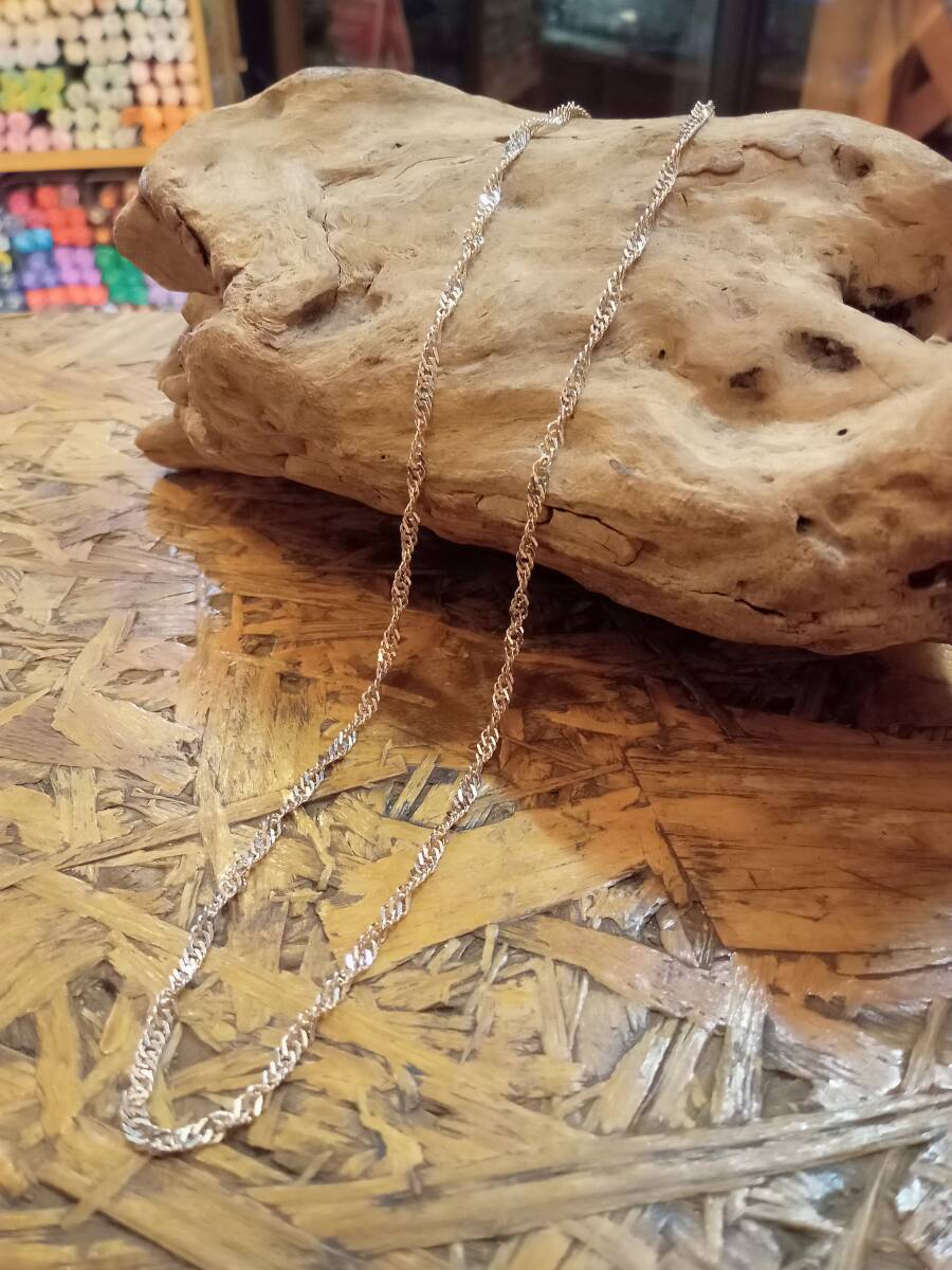 シルバー925,トルネード,スクリュー,チェーン,カット入り,キラキラ,50cm拍卖