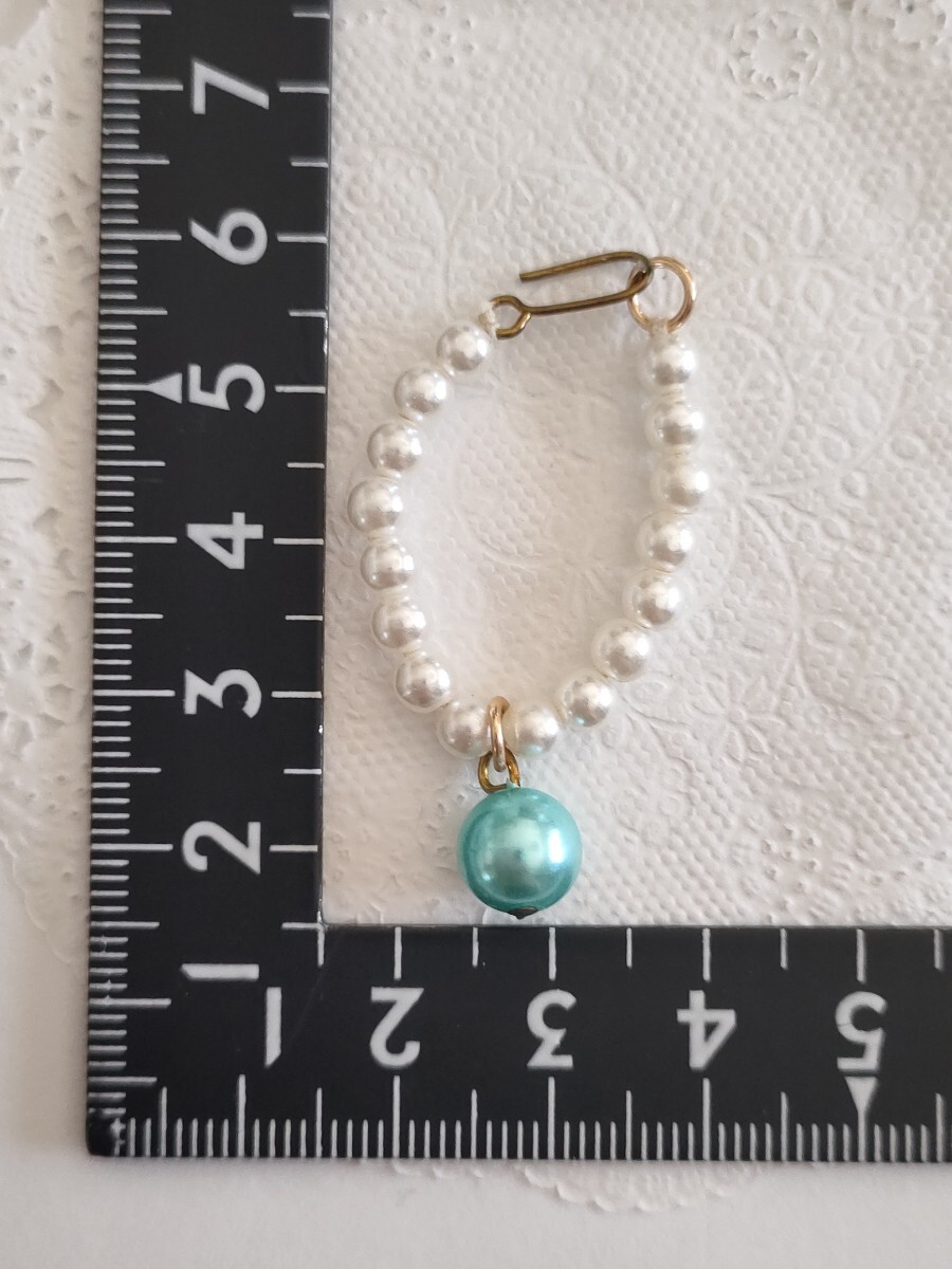 4r816 ドール用 パール ネックレス 白 水色 当時 ジェニー ピュアニーモ リカちゃん タミーちゃん 1/6ドール拍卖