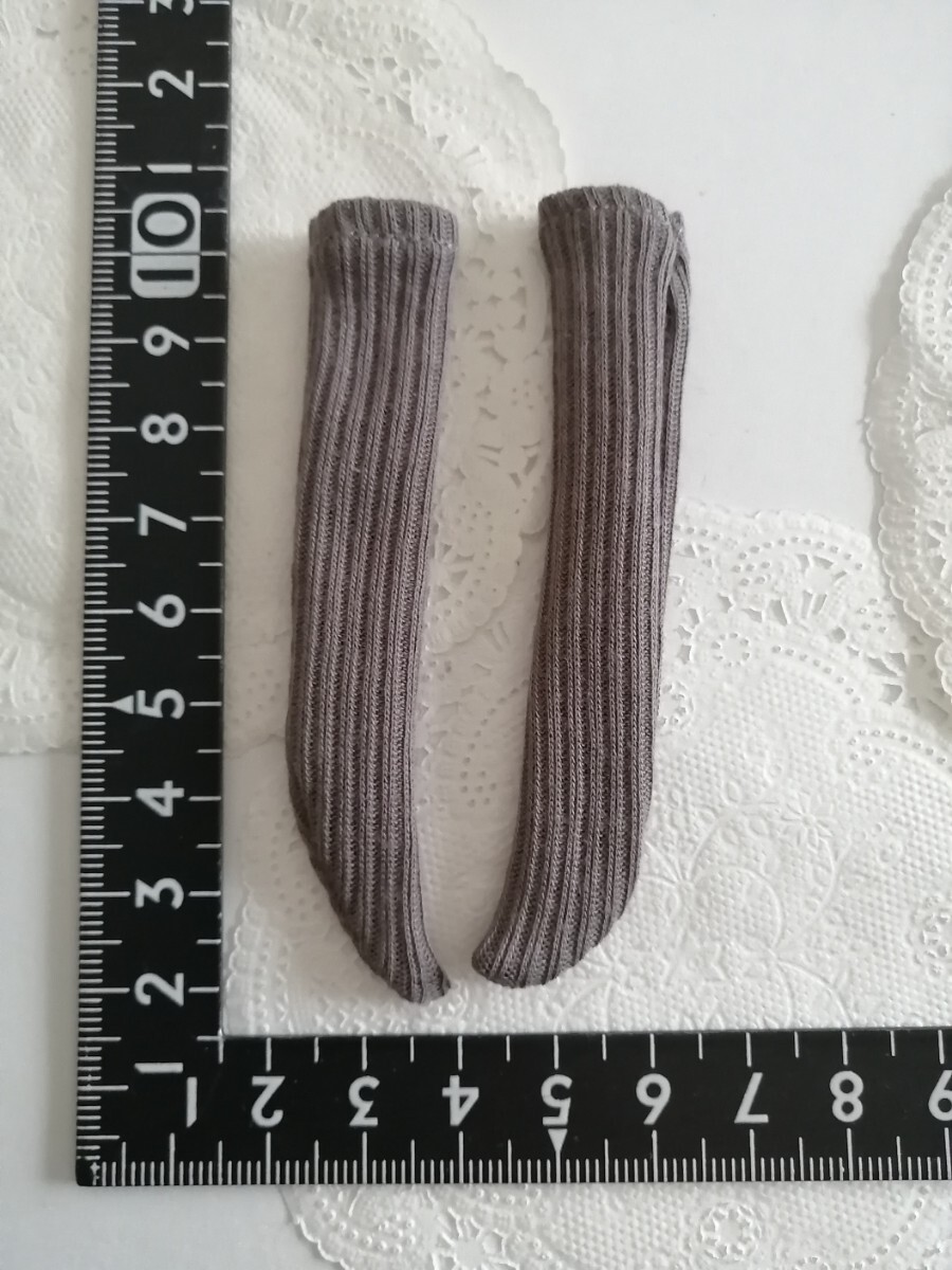 tia *゜☆*。゜ドール用 momoko ジェニー ピュアニーモ リカちゃん ブライス 1/6ドール サイズ ハイソックス リブ グレー くしゅくしゅ拍卖