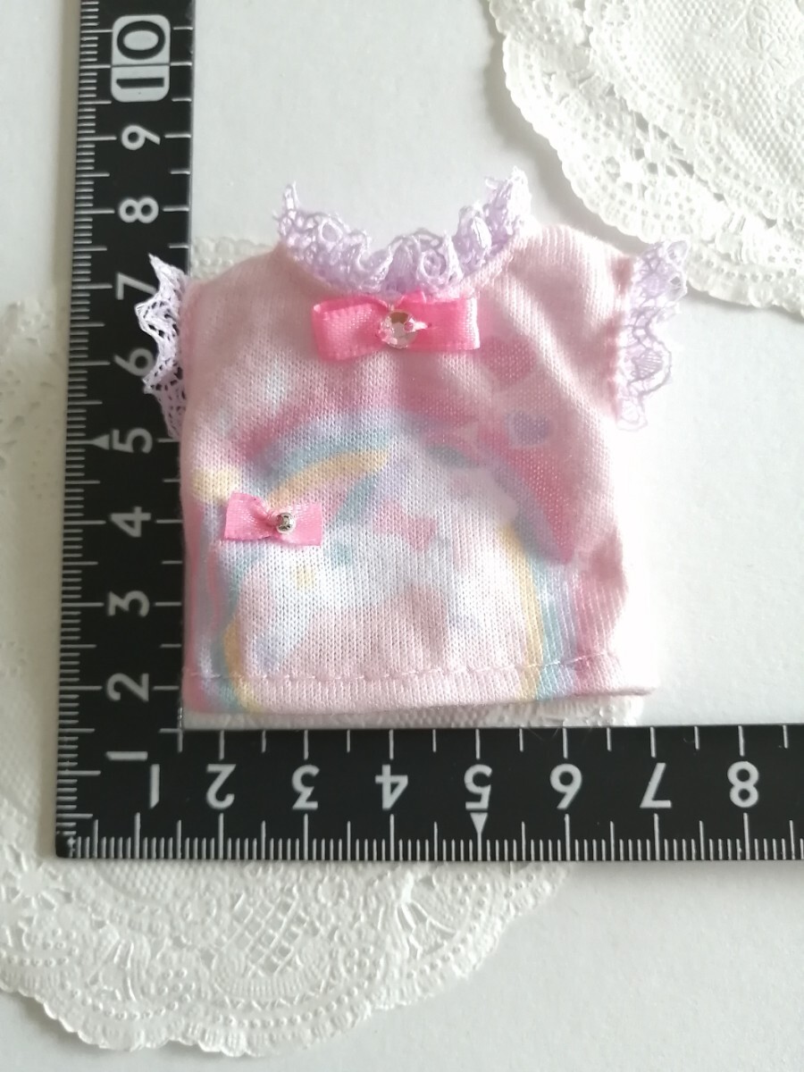 4r0829 ドール用 トップス ユニコーン柄 ピンク レース パープル ピュアニーモ リカちゃん ブライス 1/6ドール拍卖